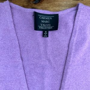 Brand new Carmen Marc Valvo twin set. 100% fur neckline 100% silk trim tie.